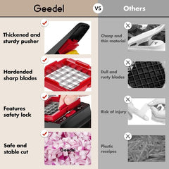 Geedel Vegetable Chopper, Onion Chopper Pro Food Chopper, Kitchen Vegetable Slicer Dicer Cutter Grater, Veggie Chopper with container for Salad Onion Potato Carrot