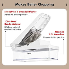 Geedel Vegetable Chopper, Onion Chopper Pro Food Chopper, Kitchen Vegetable Slicer Dicer Cutter Grater, Veggie Chopper with container for Salad Onion Potato Carrot