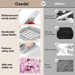Geedel Vegetable Chopper, Onion Chopper Pro Food Chopper, Kitchen Vegetable Slicer Dicer Cutter Grater, Veggie Chopper with container for Salad Onion Potato Carrot