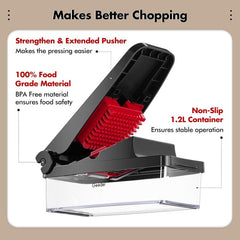 Geedel Vegetable Chopper, Onion Chopper Pro Food Chopper, Kitchen Vegetable Slicer Dicer Cutter Grater, Veggie Chopper with container for Salad Onion Potato Carrot