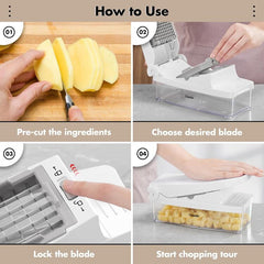 Geedel Vegetable Chopper, Onion Chopper Pro Food Chopper, Kitchen Vegetable Slicer Dicer Cutter Grater, Veggie Chopper with container for Salad Onion Potato Carrot