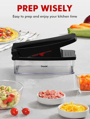 Geedel Vegetable Chopper, Onion Chopper Pro Food Chopper, Kitchen Vegetable Slicer Dicer Cutter Grater, Veggie Chopper with container for Salad Onion Potato Carrot