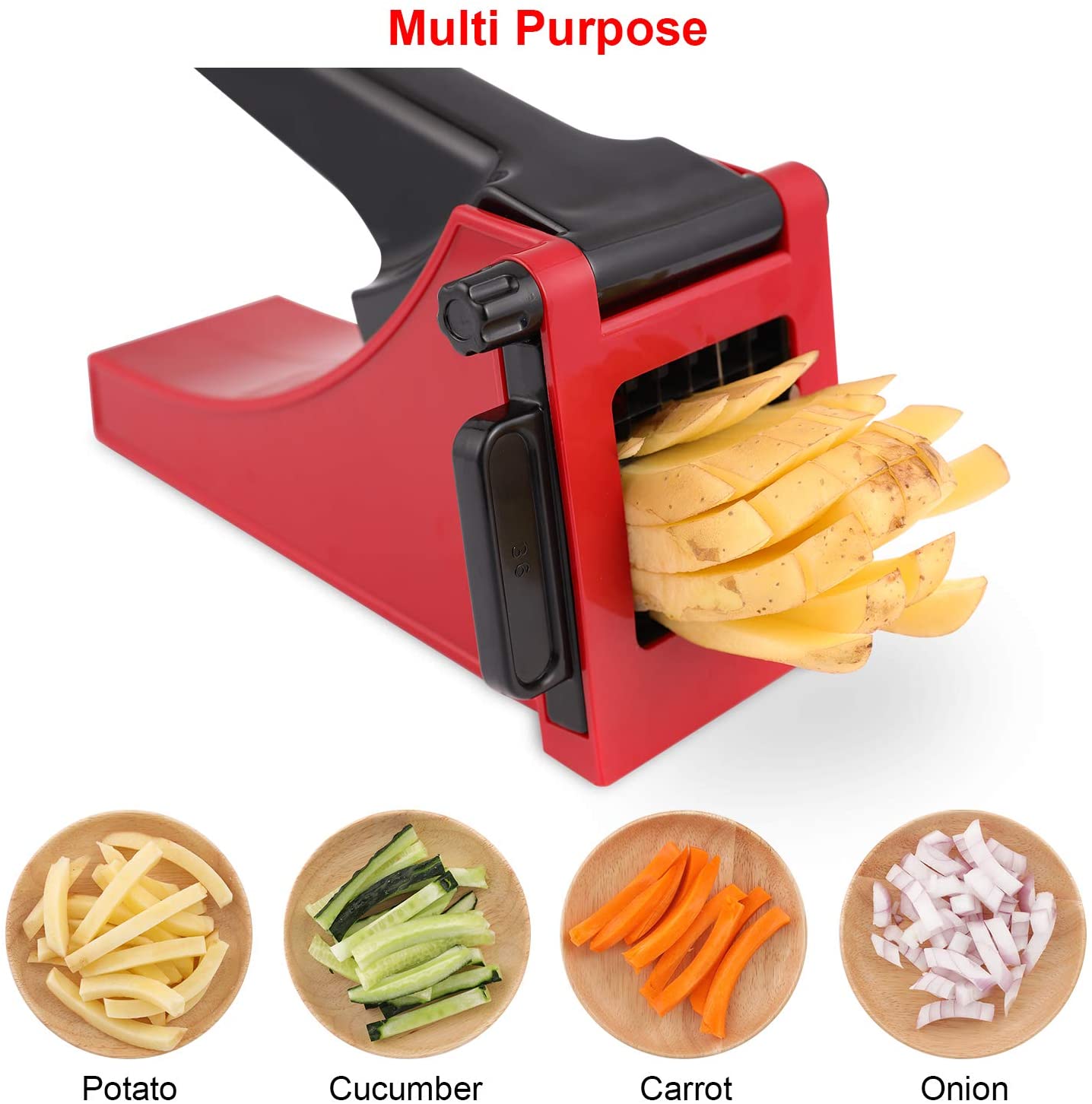 GULKA Commercial Grade French Fry Cutter With 2 Blades, Professional Potato  Cutter Stainless Steel, Potato Slicer French Fries, Press French Fries